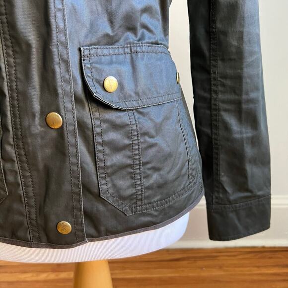 JCrew Downtown Field Waxed Utility Boyfriend Mossy Brown Green Jacket XS Obama - Picture 4 of 16